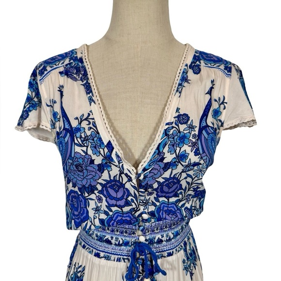 Spell & the Gypsy Hotel Paradiso Gown Bluebird Maxi Hi Lo Dress - Picture 6 of 16